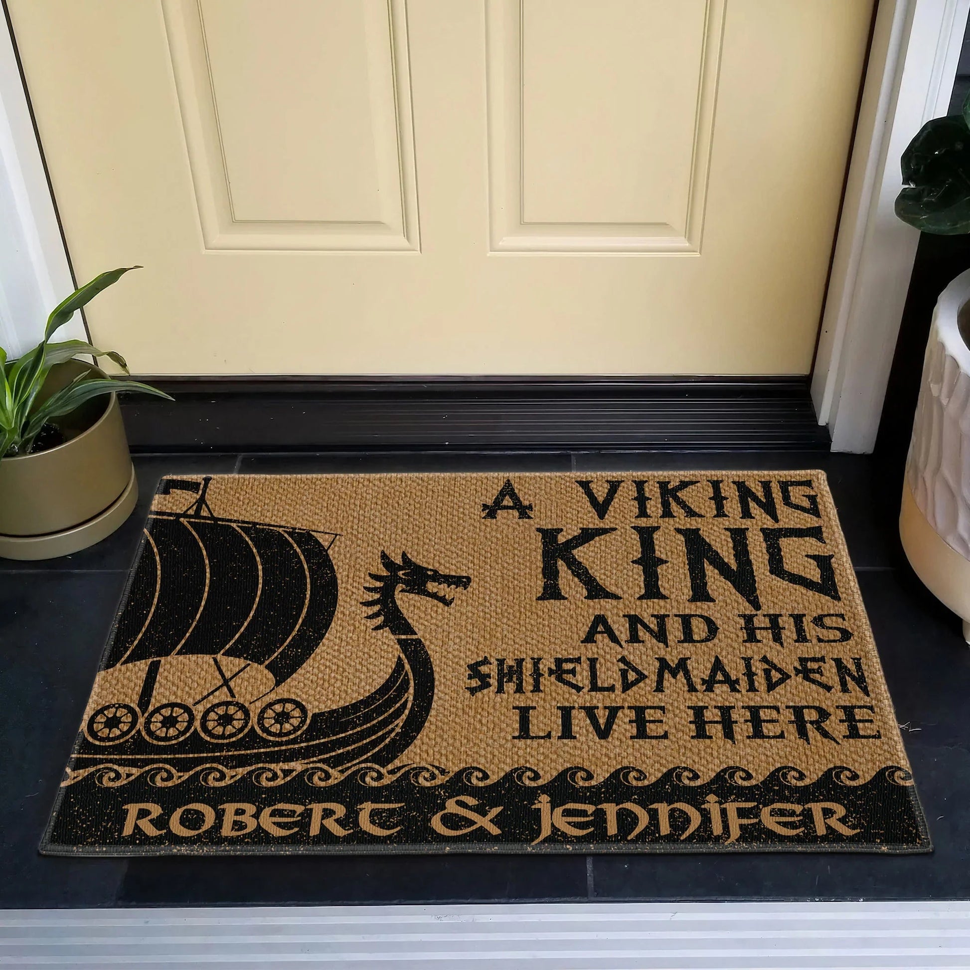 Personalized Viking Welcome Mat for Couples - Home Decor Gift Doormat MagicInPrints