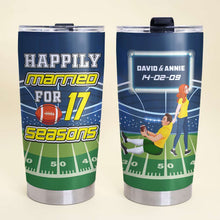 Load image into Gallery viewer, Custom American Football Couple Tumbler - Perfect Personalized Valentine&#39;s Day Gifts Tumbler Cup PopCulturePrints
