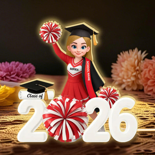 Personalized Graduation Cheerleader Figurine for Class of 2026 - Perfect Graduation Gift Plaque MagicInPrints