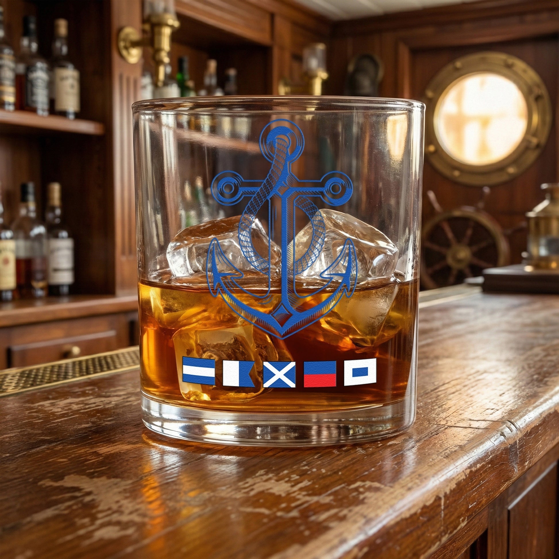 Nautical Anchor Whiskey Glass for Sailors - Nautical Barware Gift Cup MagicInPrints