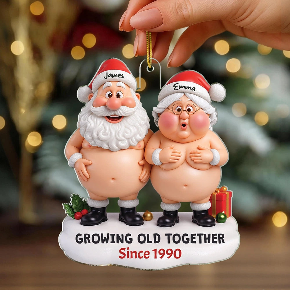 Personalized Funny Couple Christmas Ornament - Growing Old Together Ornament MagicInPrints