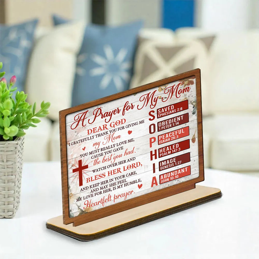 Personalized Prayer Plaque for Mom - Heartfelt Christian Gift for Mother's Day Plaque MagicInPrints
