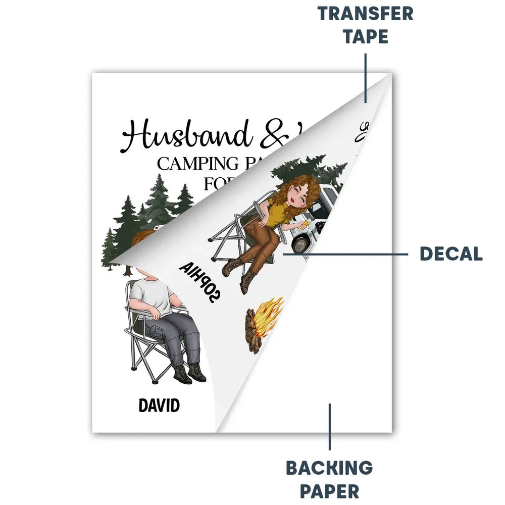 Personalized Camping Partners Door Decal for Couples - Outdoor Adventure Decor Sticker MagicInPrints
