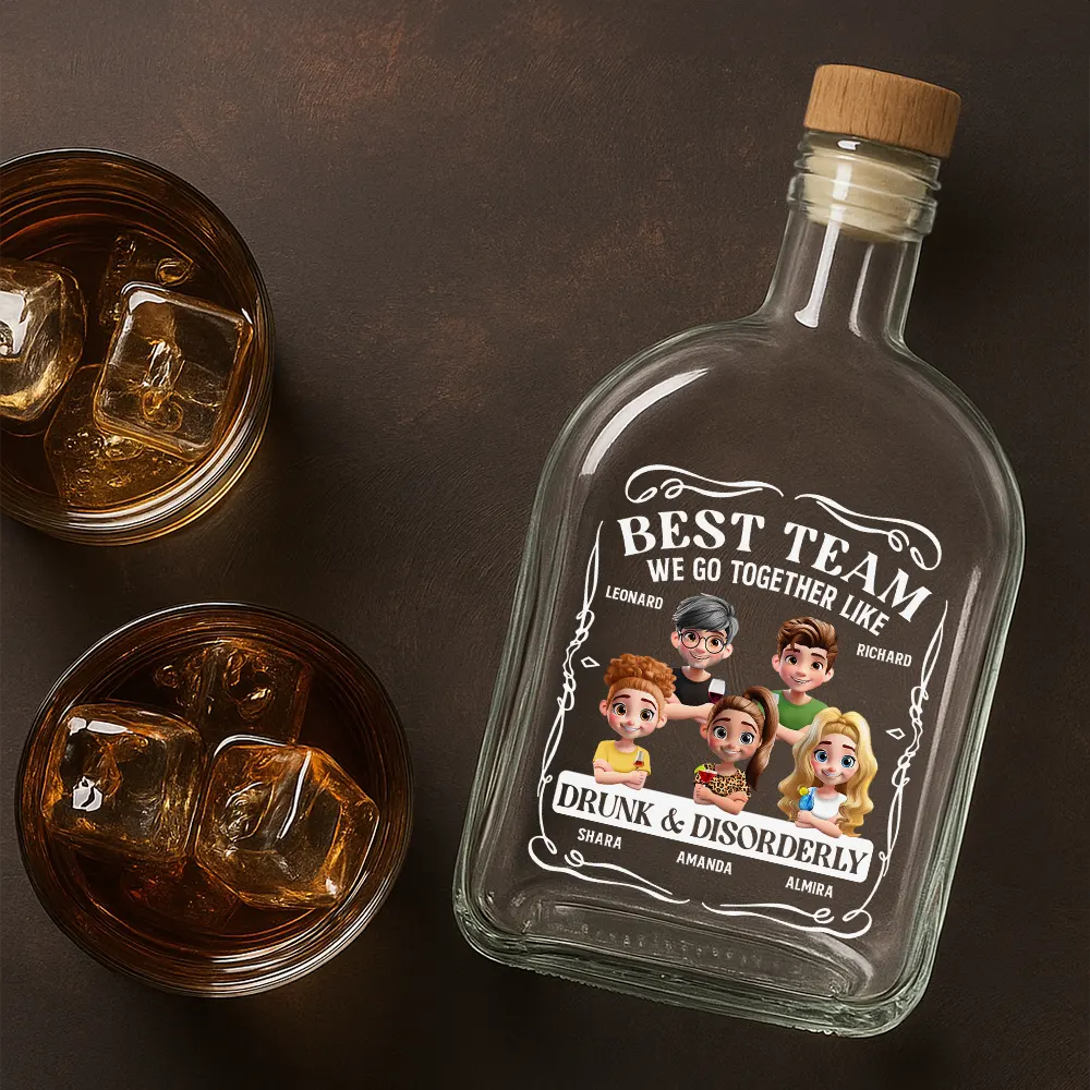 Best Friends We Go Together Like Drunk And Disorderly – Personalized Whiskey Bottle – Gift for Best Friends Whiskey Bottle MagicInPrints