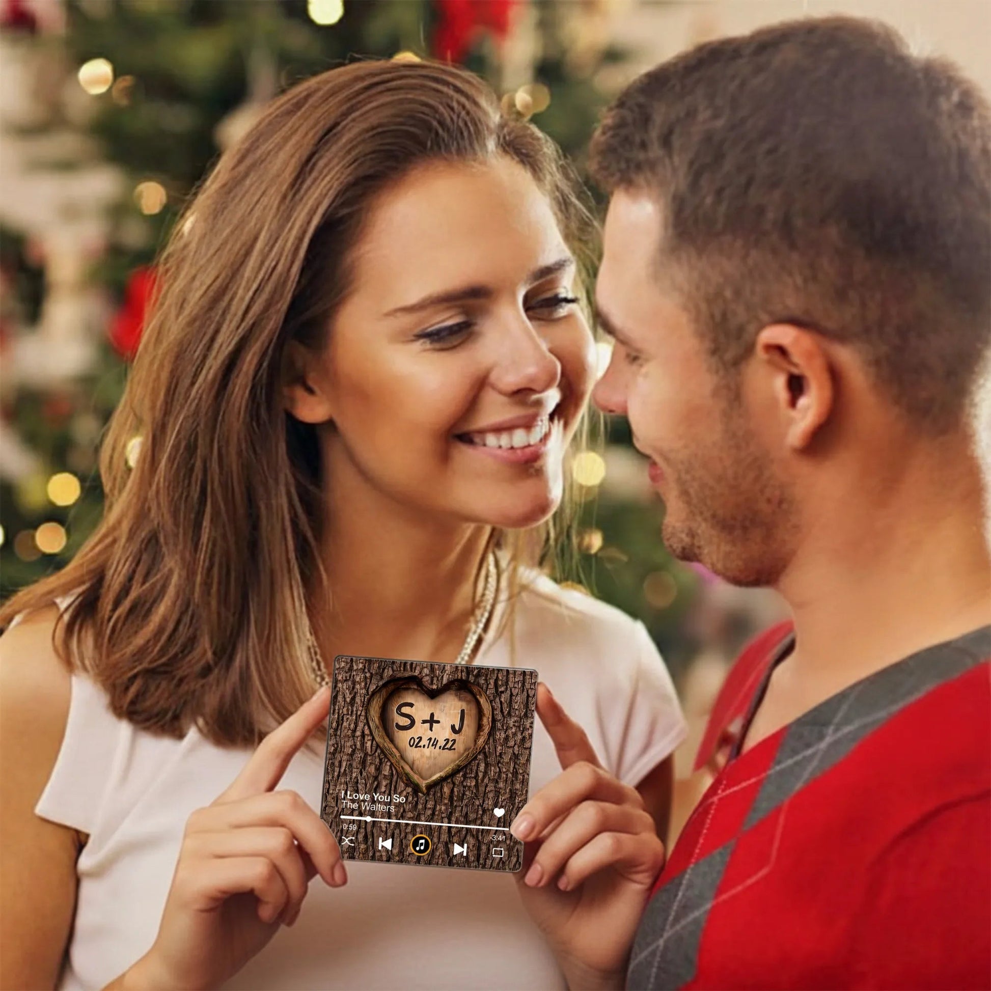 Personalized Music Plaque for Couples with Heart Carving - Romantic Gift Fridge Magnet MagicInPrints