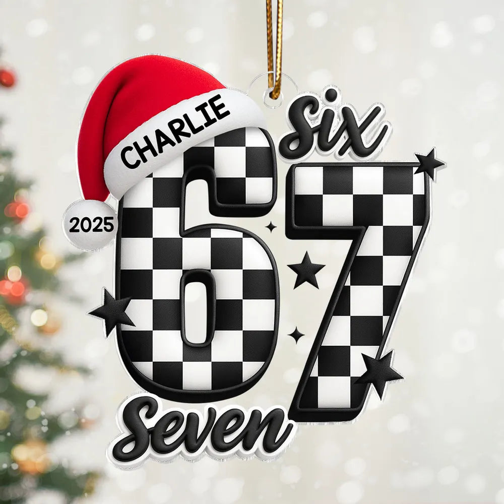 Custom Checkered Number Ornament for Christmas - Personalized Gift Decoration Ornament MagicInPrints