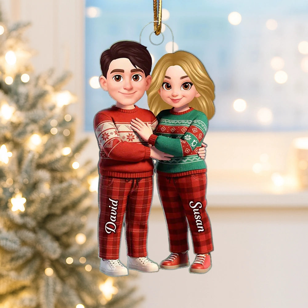 Personalized Couple Christmas Ornament - Custom Names Holiday Gift Ornament MagicInPrints