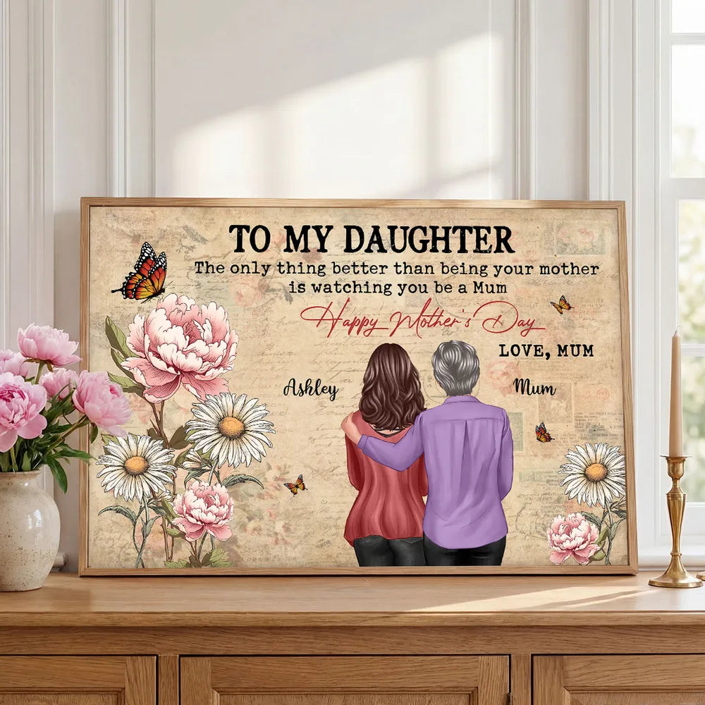 Personalized Canvas Print for Daughter and Mum - Mother's Day Gift Poster or Canvas MagicInPrints