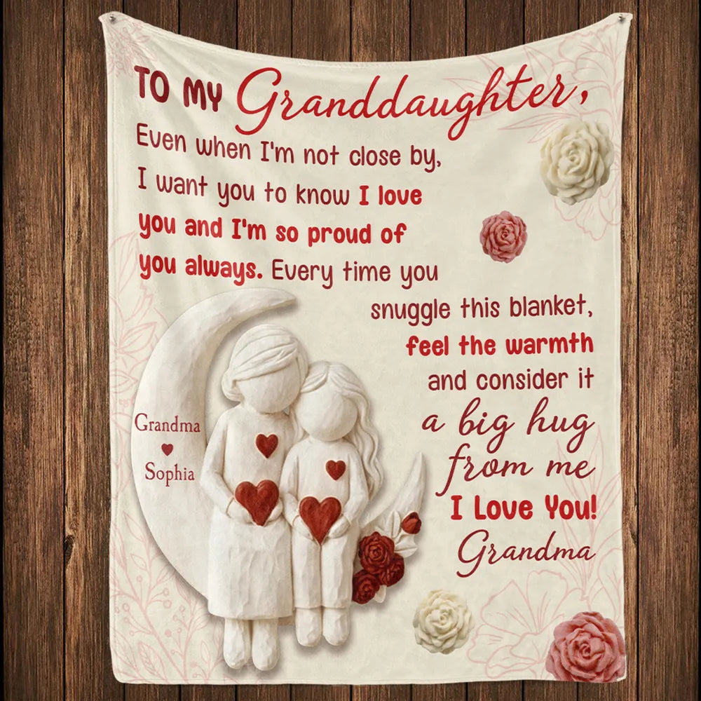 Personalized Granddaughter Blanket - Heartfelt Message from Grandma - Sentimental Gift for Love and Warmth Blanket MagicInPrints