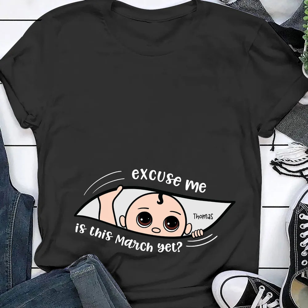 Personalized Maternity T-Shirt for Moms - Funny Baby Announcement Cloth MagicInPrints