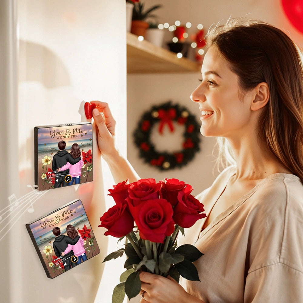 Personalized Music Plaque for Couples - Romantic Gift for Christmas Fridge Magnet MagicInPrints