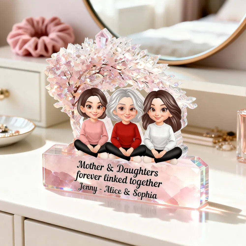 Personalized Mother & Daughters Crystal Ornament - Sentimental Family Gift Plaque MagicInPrints