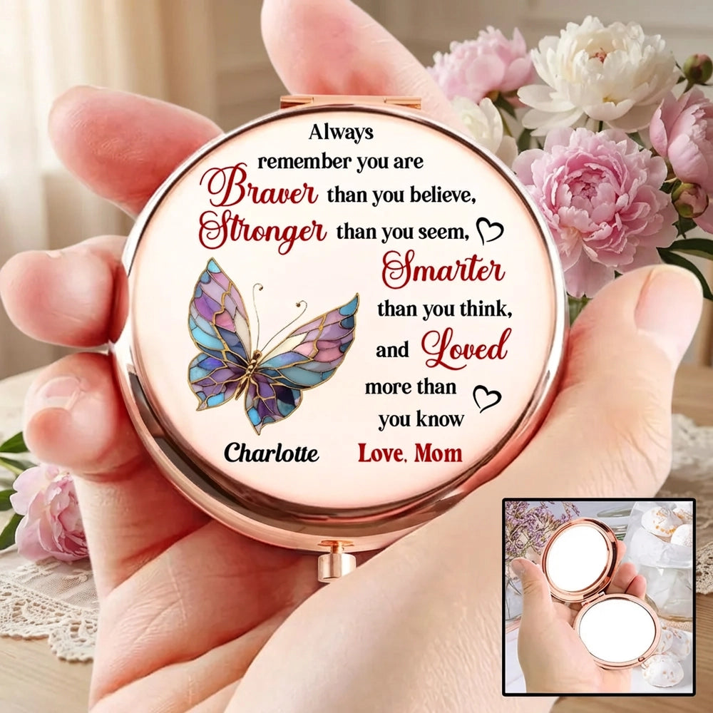 Personalized Compact Mirror for Daughter - Sentimental Gift from Mom Beauty Tools MagicInPrints