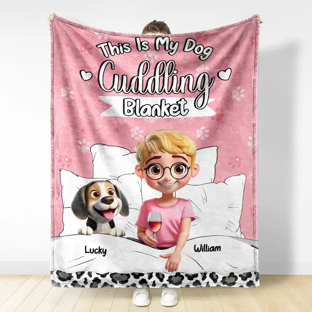 Personalized Dog Cuddling Blanket for Kids - Cozy Pet Lover Gift Blanket MagicInPrints