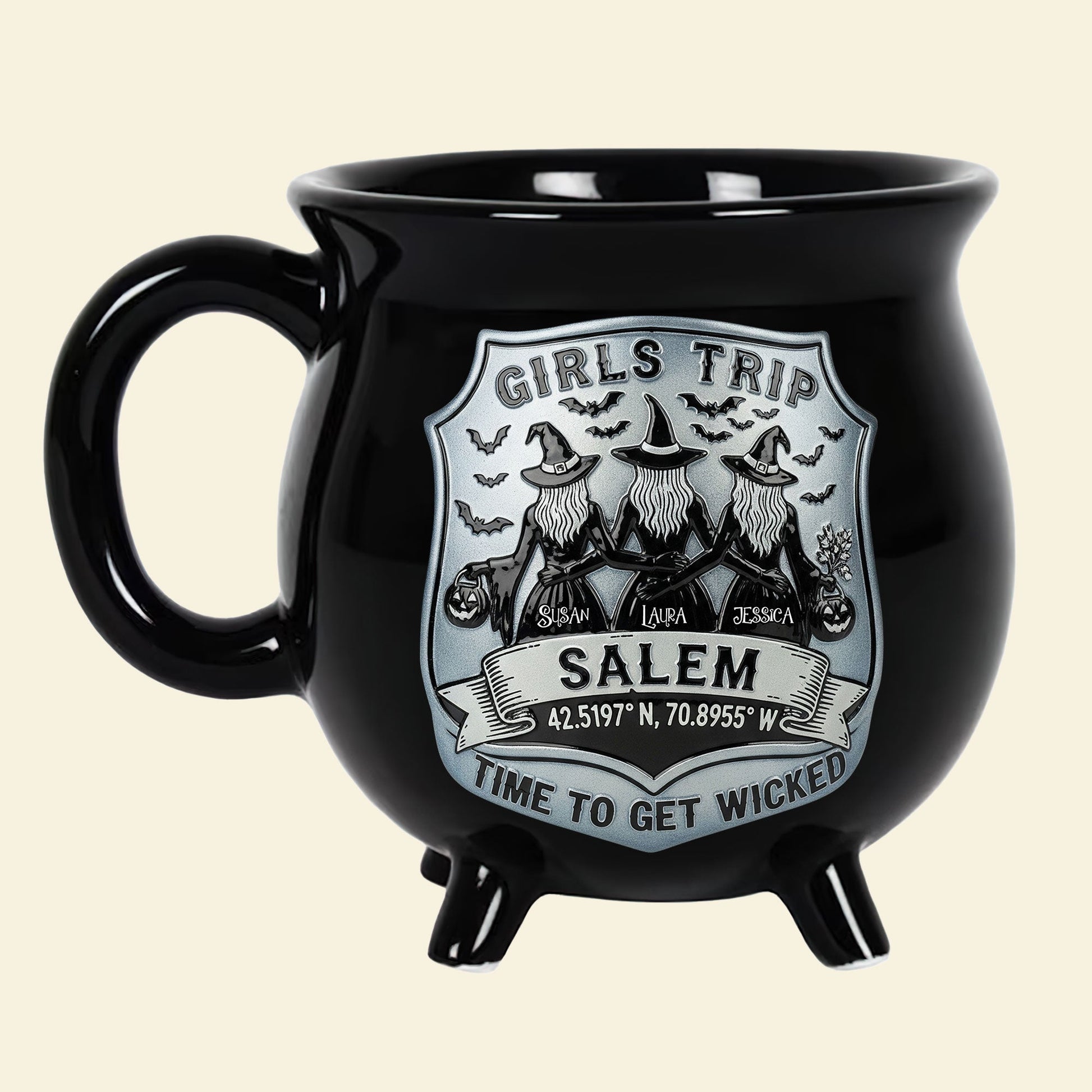 Witch Girls Trip Cauldron Mug, Personalized Gifts For Witch Besties Cauldron Mug MagicInPrints