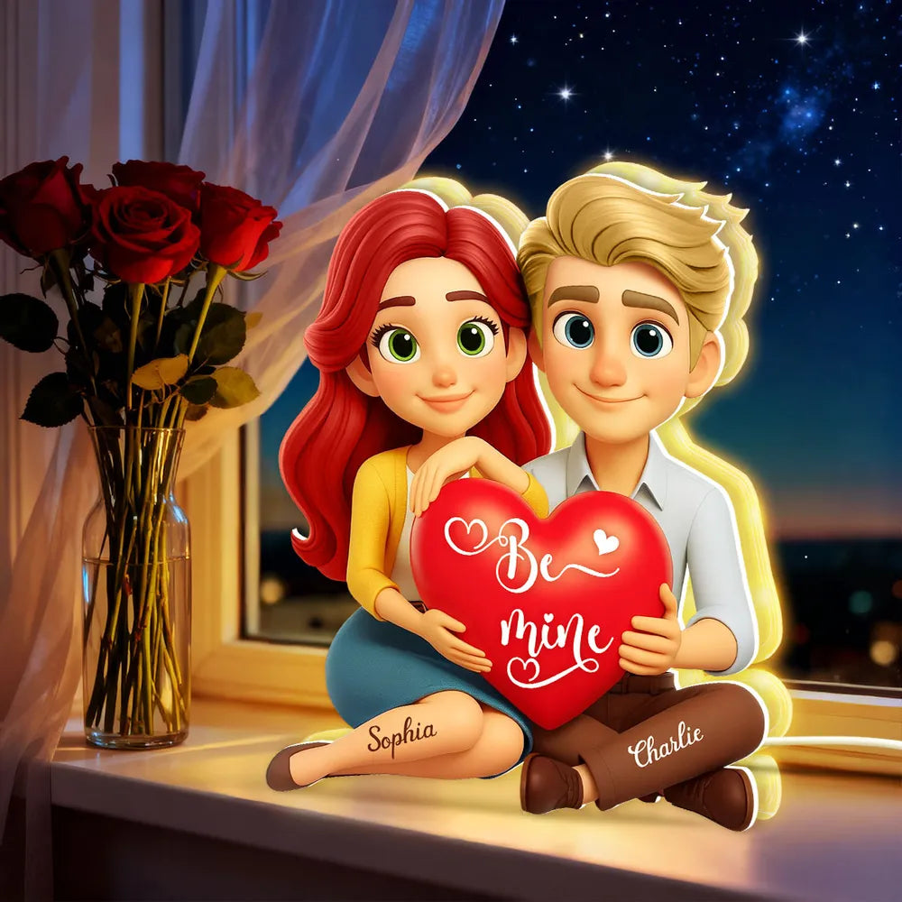 Personalized Couple Figurine Romantic Gift Custom Names - Valentine's Day Plaque MagicInPrints