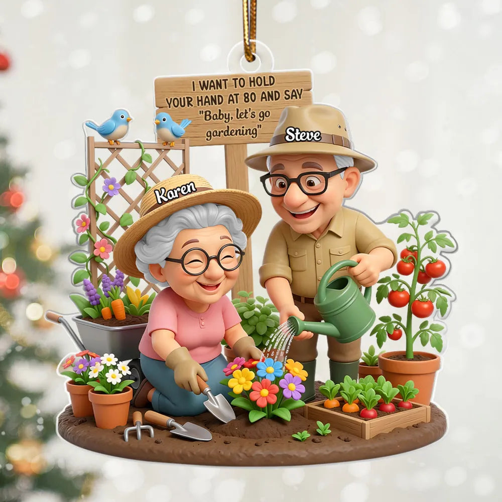 Personalized Gardening Couple Ornament for Seniors - Anniversary Gift Ornament MagicInPrints