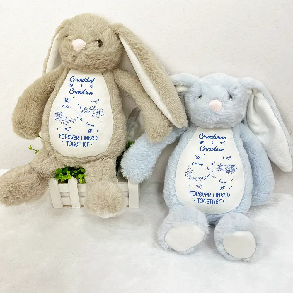 Forever Linked – Personalized Soft Toy Bunny – Gift for Grandma and Granddaughter Soft Toy Bunny MagicInPrints
