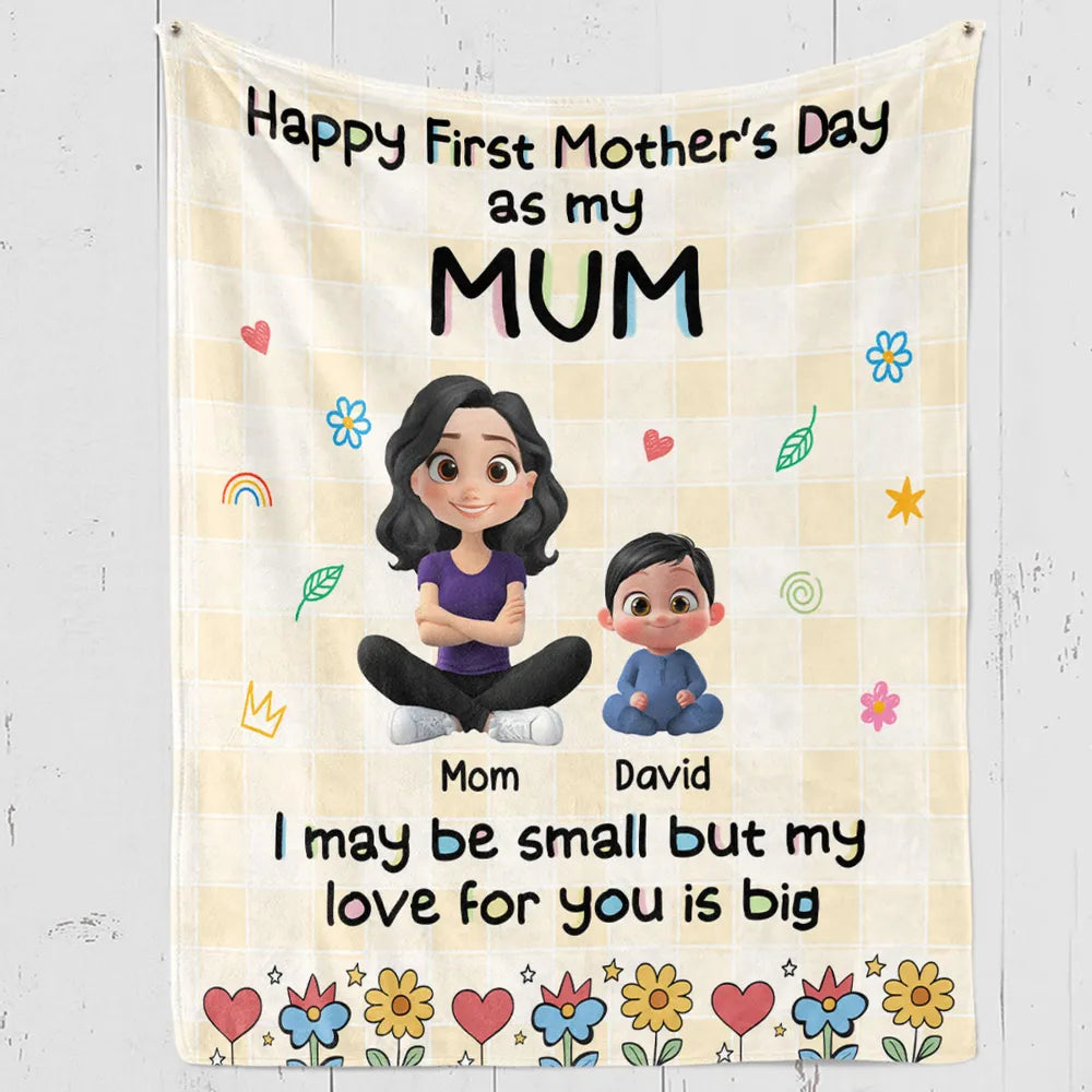 Personalized Mother's Day Blanket for Mom - First Mother's Day Gift Blanket MagicInPrints