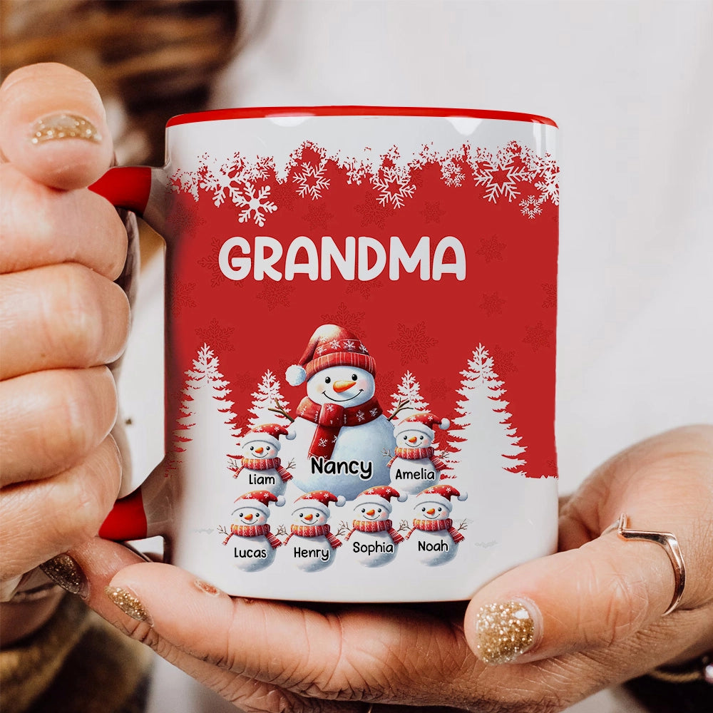 Personalized Snowman Family Mug for Grandma - Christmas Gift Cup MagicInPrints