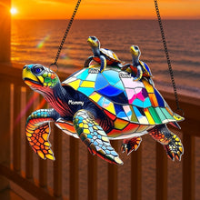 Load image into Gallery viewer, “Cherished Moments” - Sea Turtle Family Ornament - Personalized Gift for Grandma, Mom, and Loved Ones
