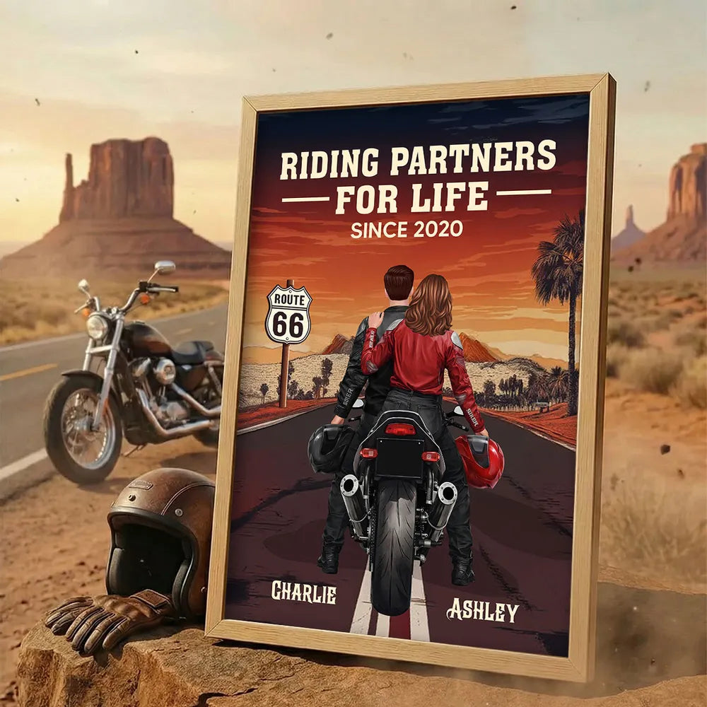 Personalized Motorcycle Couple Poster for Bikers - Anniversary Gift Poster or Canvas MagicInPrints