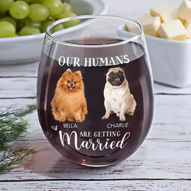 Custom Dog Photo Wine Glass for Weddings - Personalized Gift Cup MagicInPrints