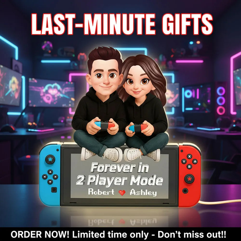 Custom Couple Gaming Figurine - Personalized Gamer Gift for Partners Plaque MagicInPrints