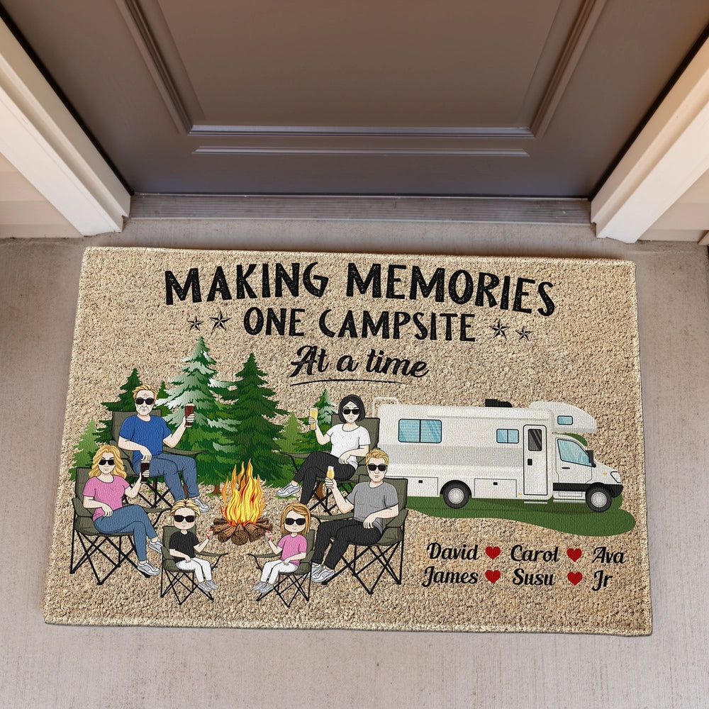 Personalized Camping Doormat for Families - Making Memories at Campsite Doormat MagicInPrints