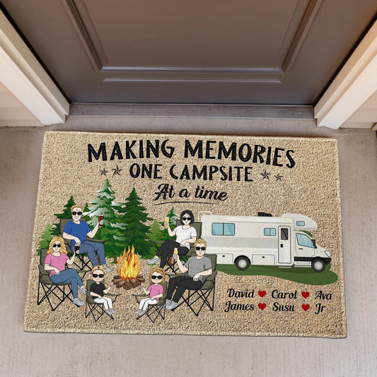 Personalized Camping Doormat for Families - Making Memories at Campsite Doormat MagicInPrints