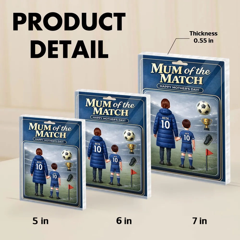 Personalized Mum of the Match Figurine for Mother's Day - Custom Soccer Gift Plaque MagicInPrints