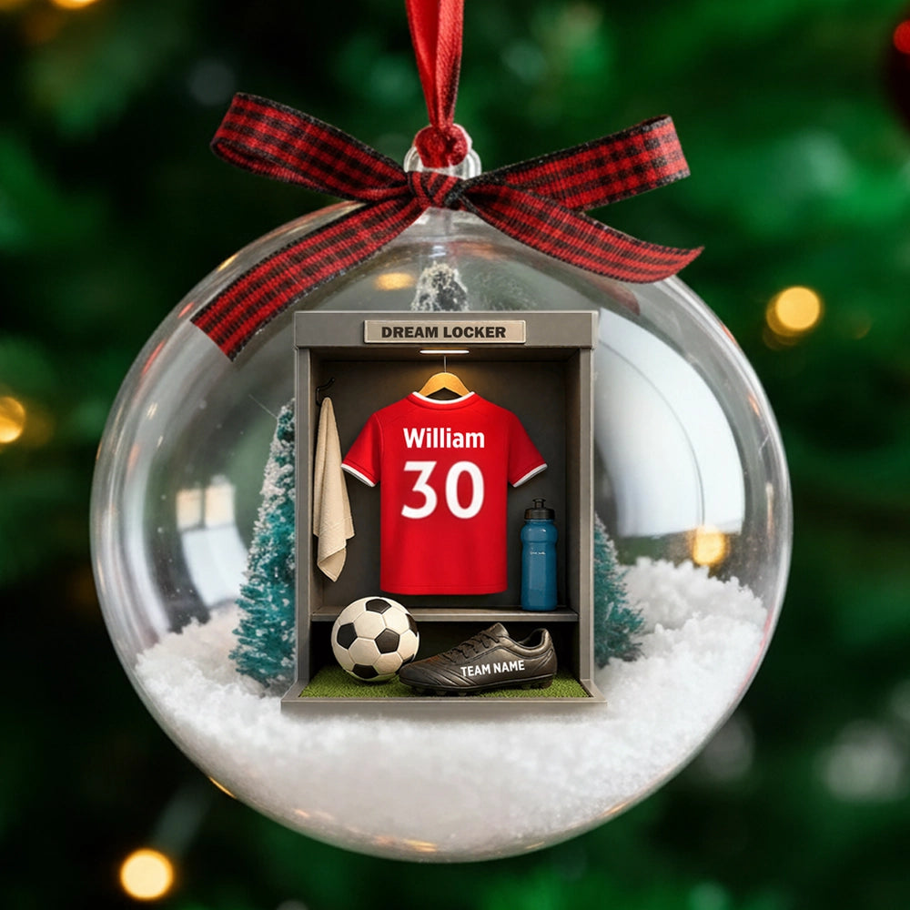 Personalized Soccer Locker Ornament for Kids - Christmas Gift Ornament MagicInPrints