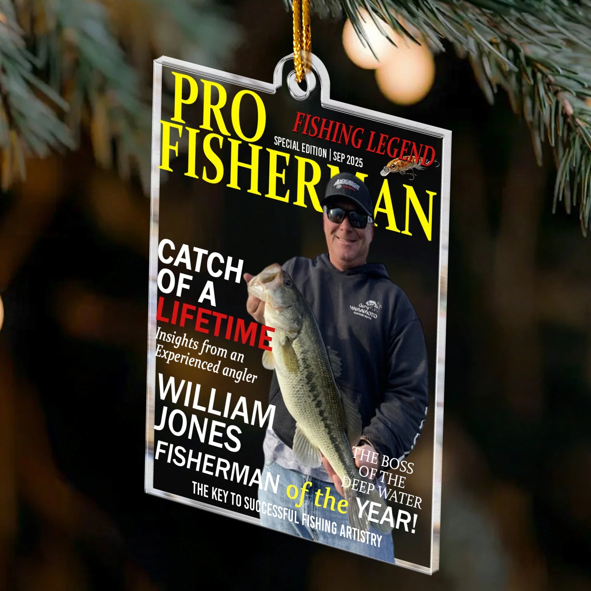 Custom Fishing Magazine Cover Ornament for Anglers - Perfect Gift for Fishing Enthusiasts Ornament MagicInPrints