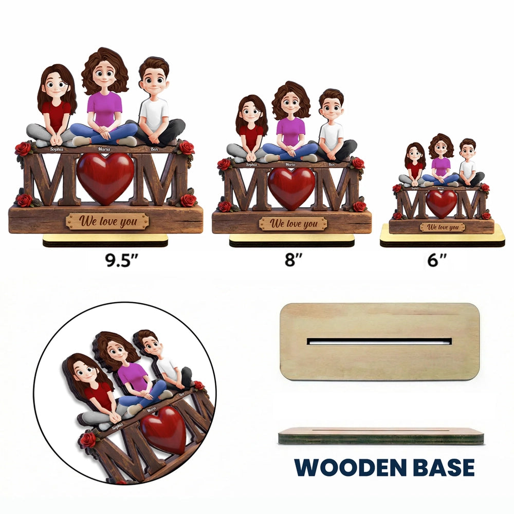 Personalized Family Figurine Decor for Mom with Custom Names - Mother's Day Gift Plaque MagicInPrints