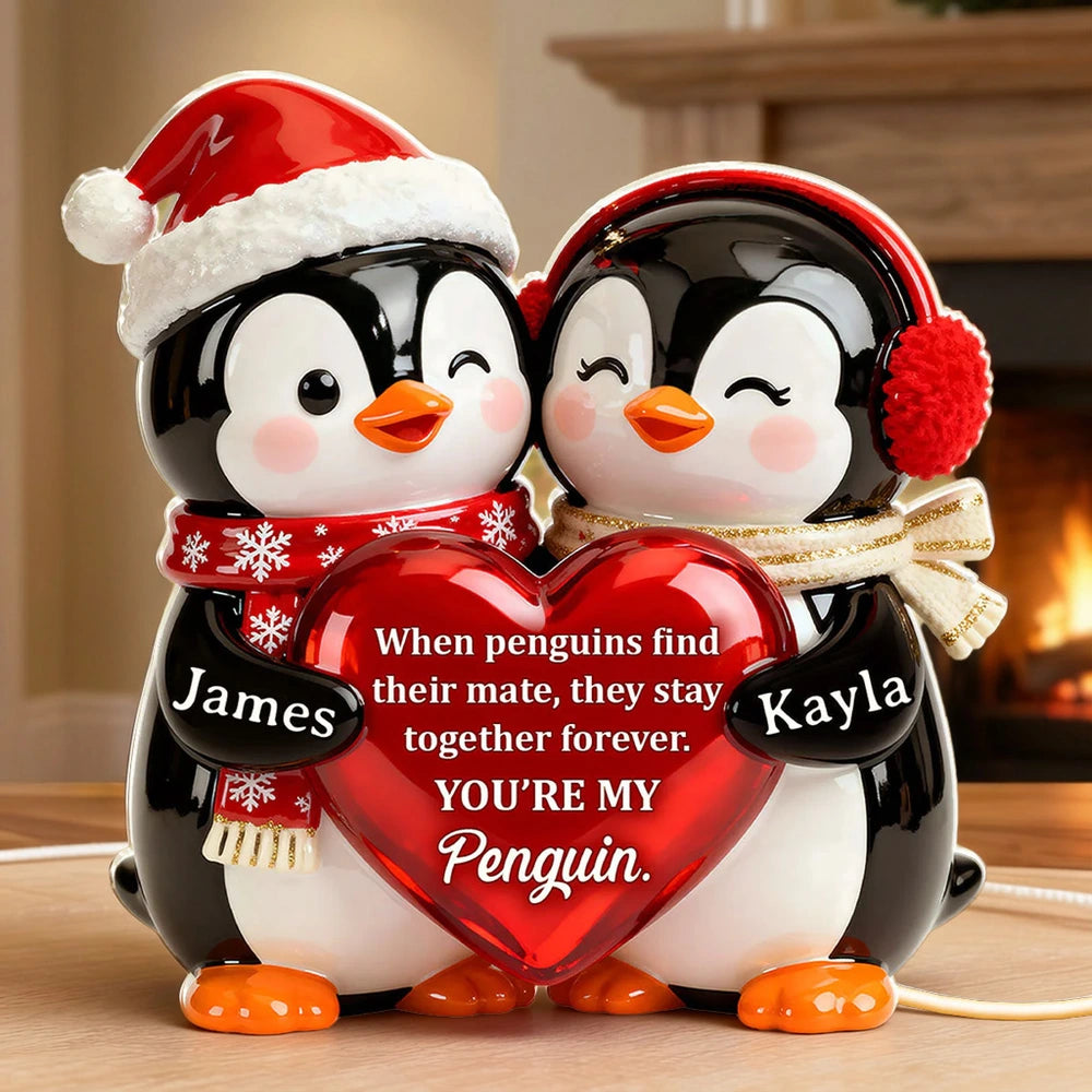 Personalized Penguin Couple Figurine for Couples - Romantic Gift Plaque MagicInPrints