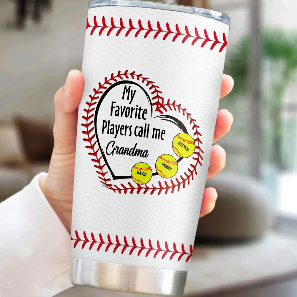 Personalized Baseball Tumbler for Grandmas - Heartwarming Gift Cup MagicInPrints