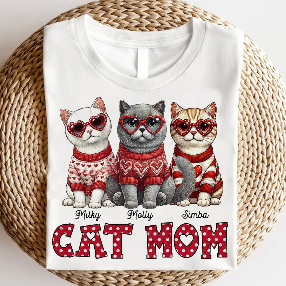 Personalized Cat Mom T-Shirt for Women with Cute Cat Design - Perfect Gift for Cat Lovers Cloth MagicInPrints