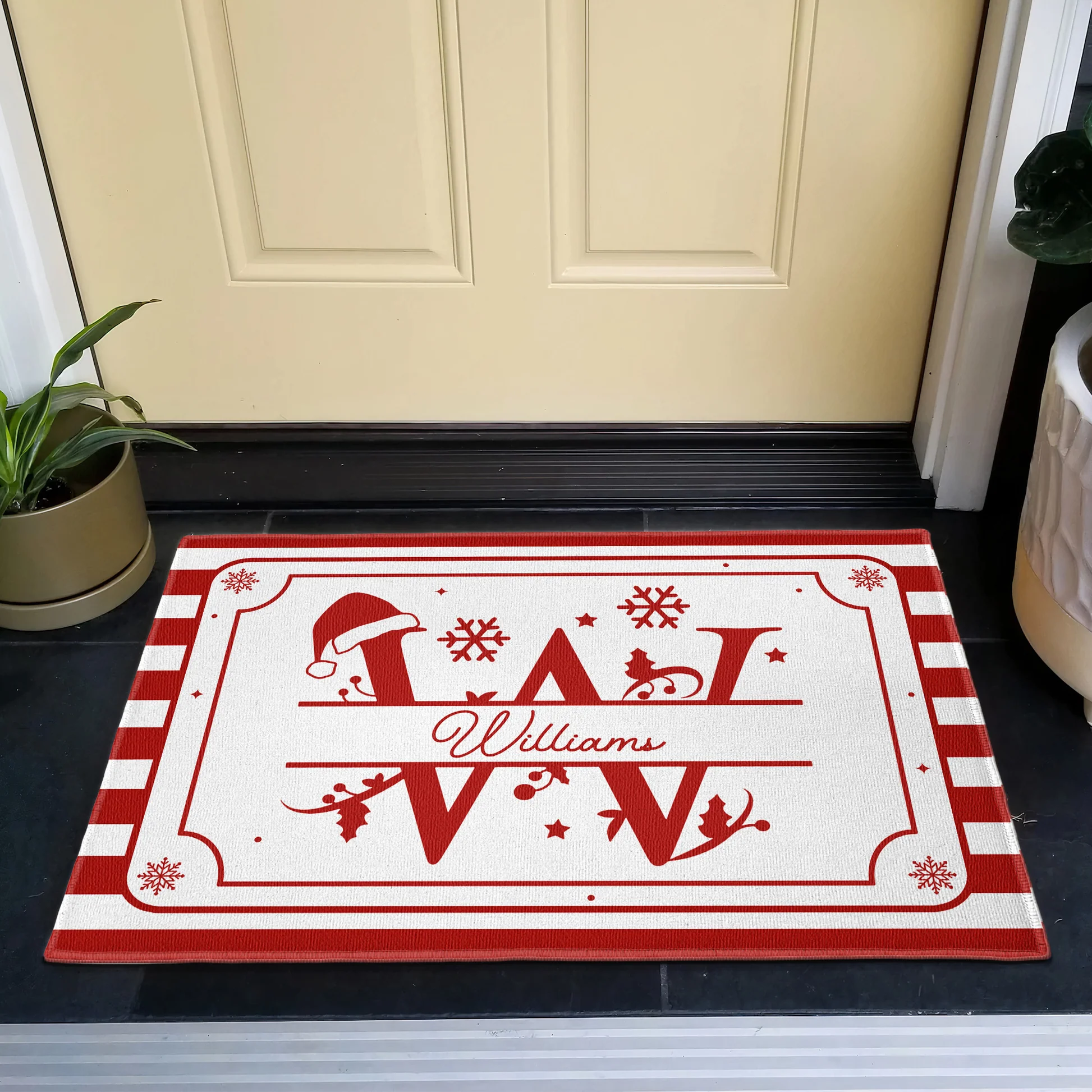 Personalized Christmas Doormat for Families - Festive Holiday Decor Doormat MagicInPrints