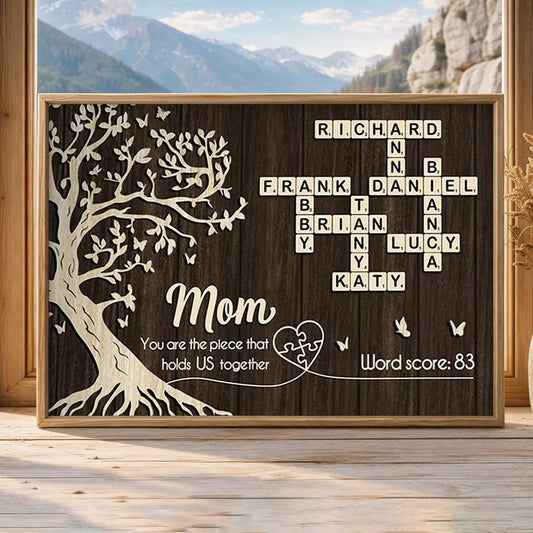 Personalized Family Tree Puzzle Wall Art for Mom - Sentimental Gift Poster or Canvas MagicInPrints