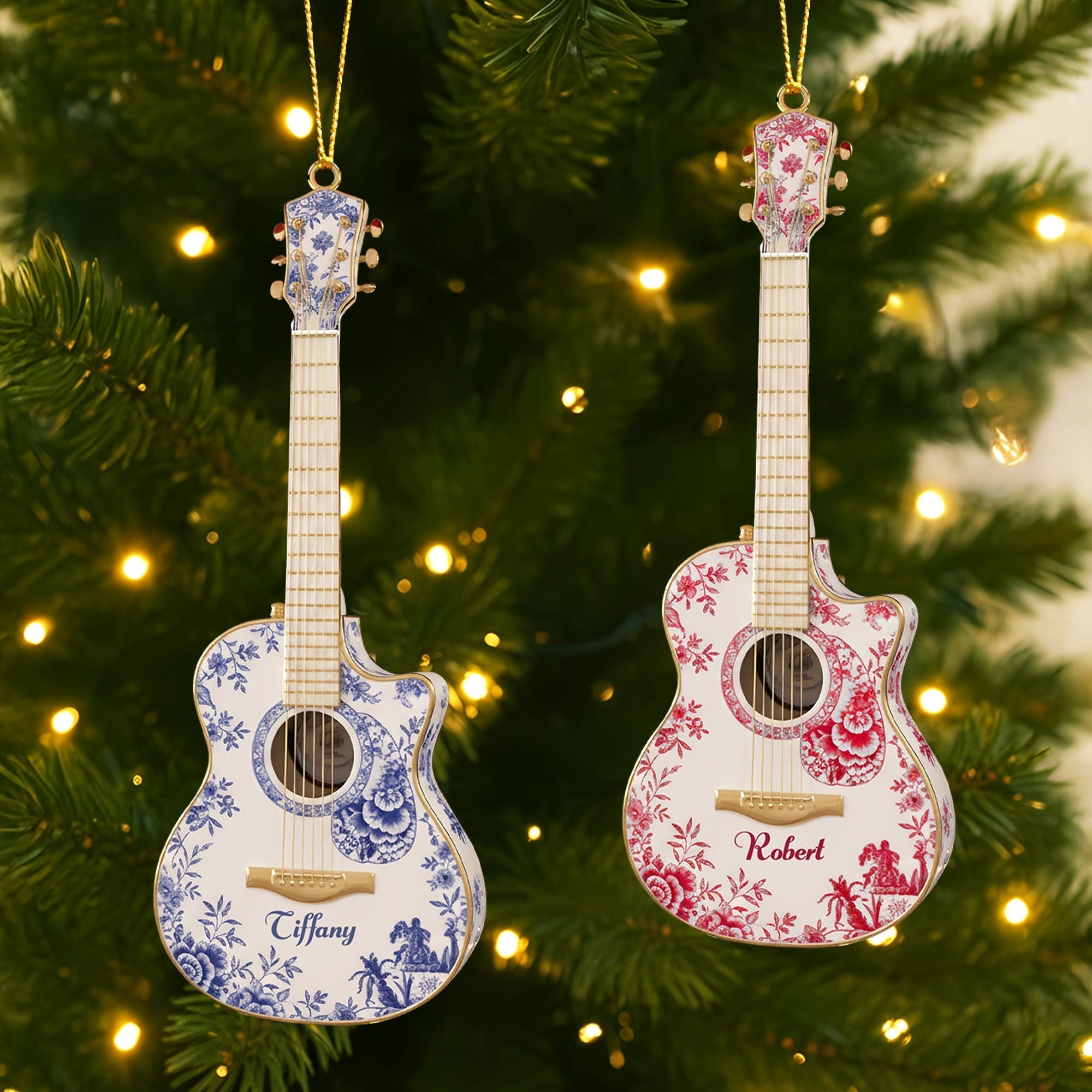 Strum Your Memories: Personalized Guitar Ornament - Perfect Gift for Music Lovers Ornament PopCulturePrints