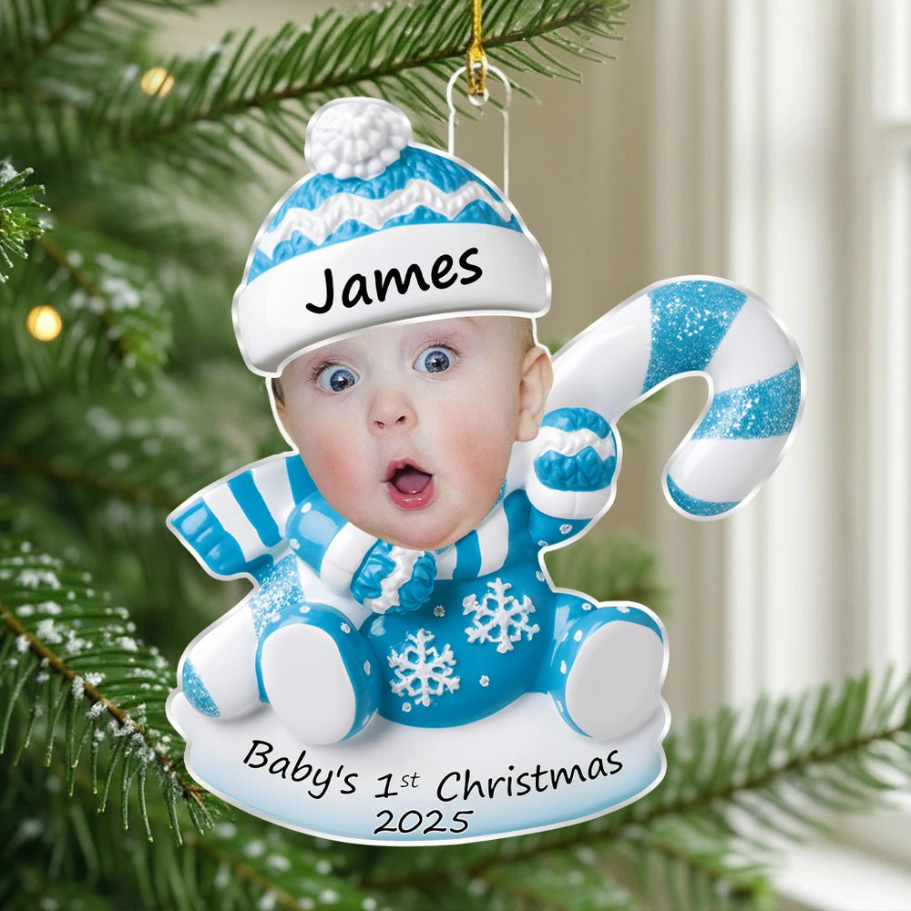 Personalized Baby's First Christmas Ornament 2025 - Custom Photo Keepsake Ornament MagicInPrints