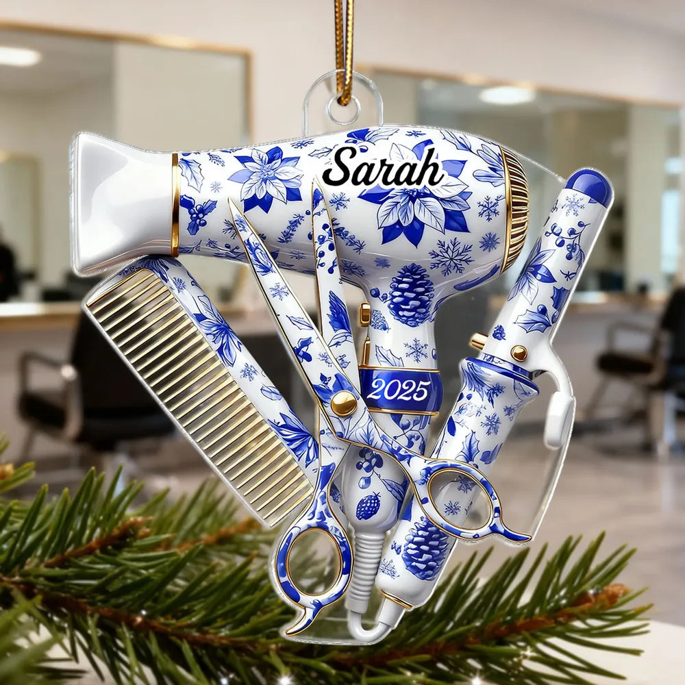 Personalized Hair Stylist Ornament for Christmas - Custom Name & Year Ornament MagicInPrints