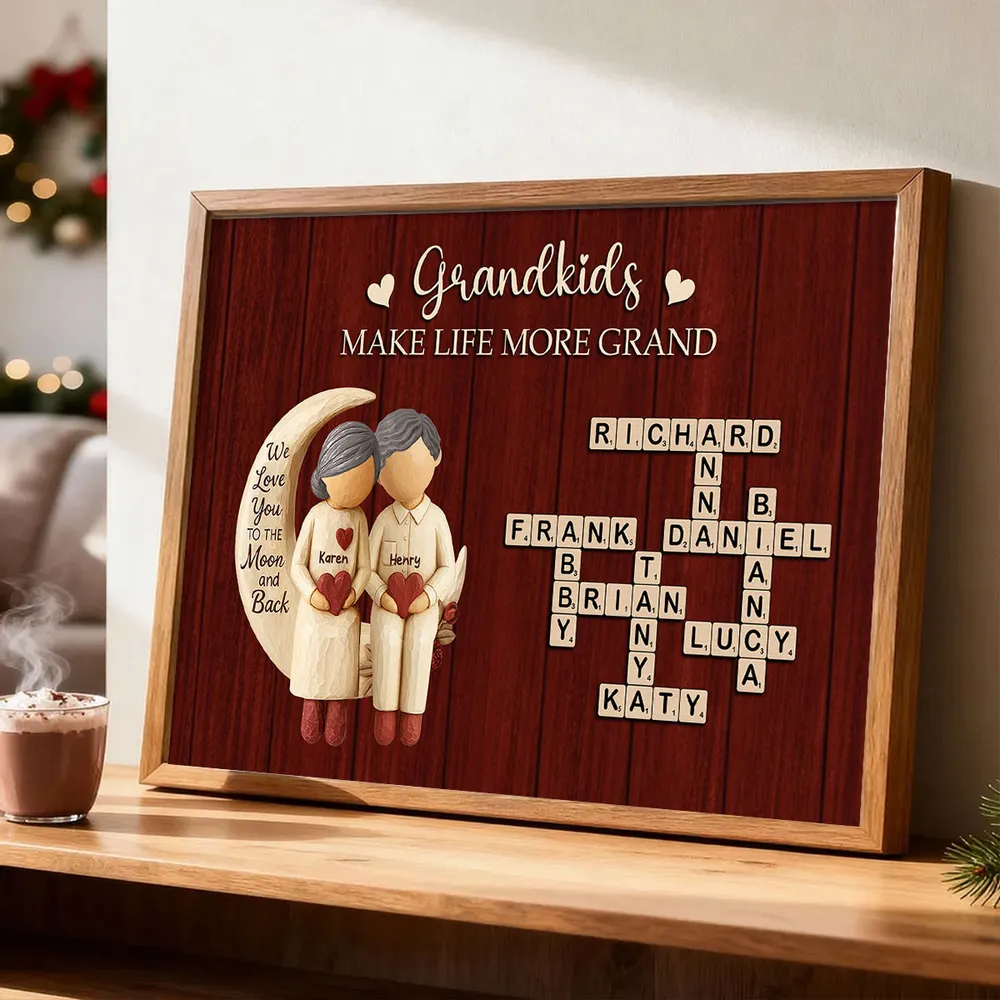 Personalized Grandparents Canvas Wall Art with Grandkids Names - Heartfelt Family Gift Poster or Canvas MagicInPrints