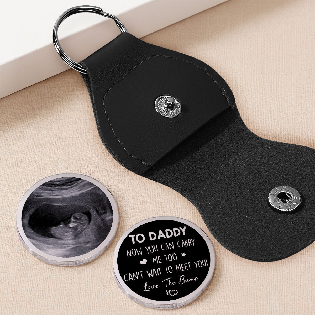 Personalized Ultrasound Photo Keychain for Dad - Sentimental Gift for Expecting Fathers Keychain MagicInPrints