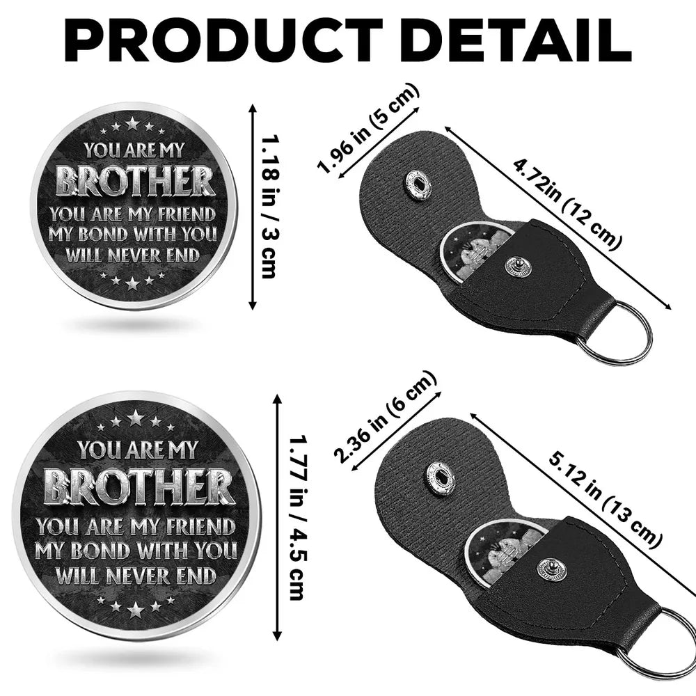 Personalized Leather Keychain for Brother - Sentimental Gift for Sibling Bond Keychain MagicInPrints