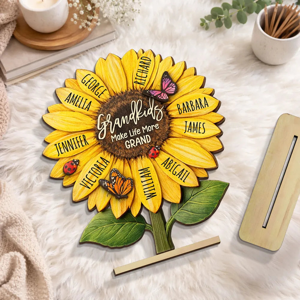 Personalized Sunflower Plaque for Grandparents with Names - Sentimental Gift for Family Plaque MagicInPrints