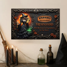 Load image into Gallery viewer, Witch&#39;s Warning Metal Sign - Personalized Gift for Witch Fans Metal Signs MagicInPrints
