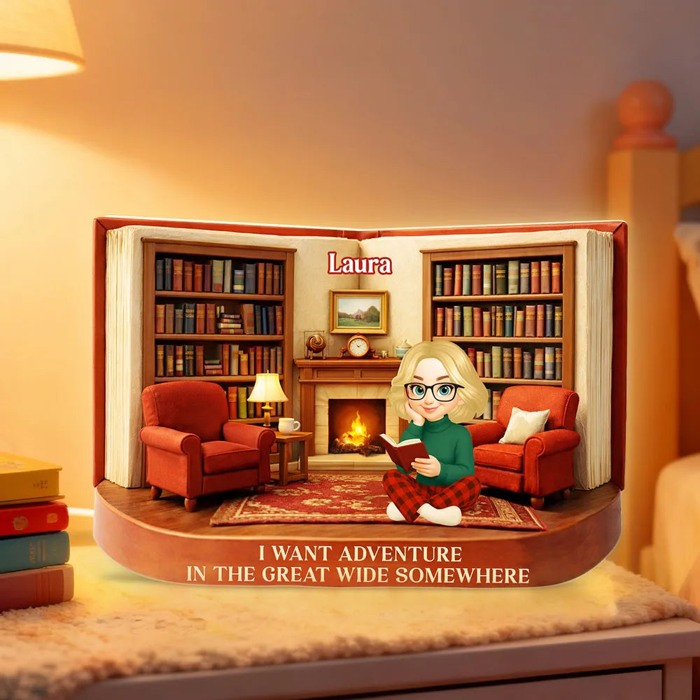 Personalized Book Nook Diorama for Book Lovers - Cozy Library Decor Plaque MagicInPrints