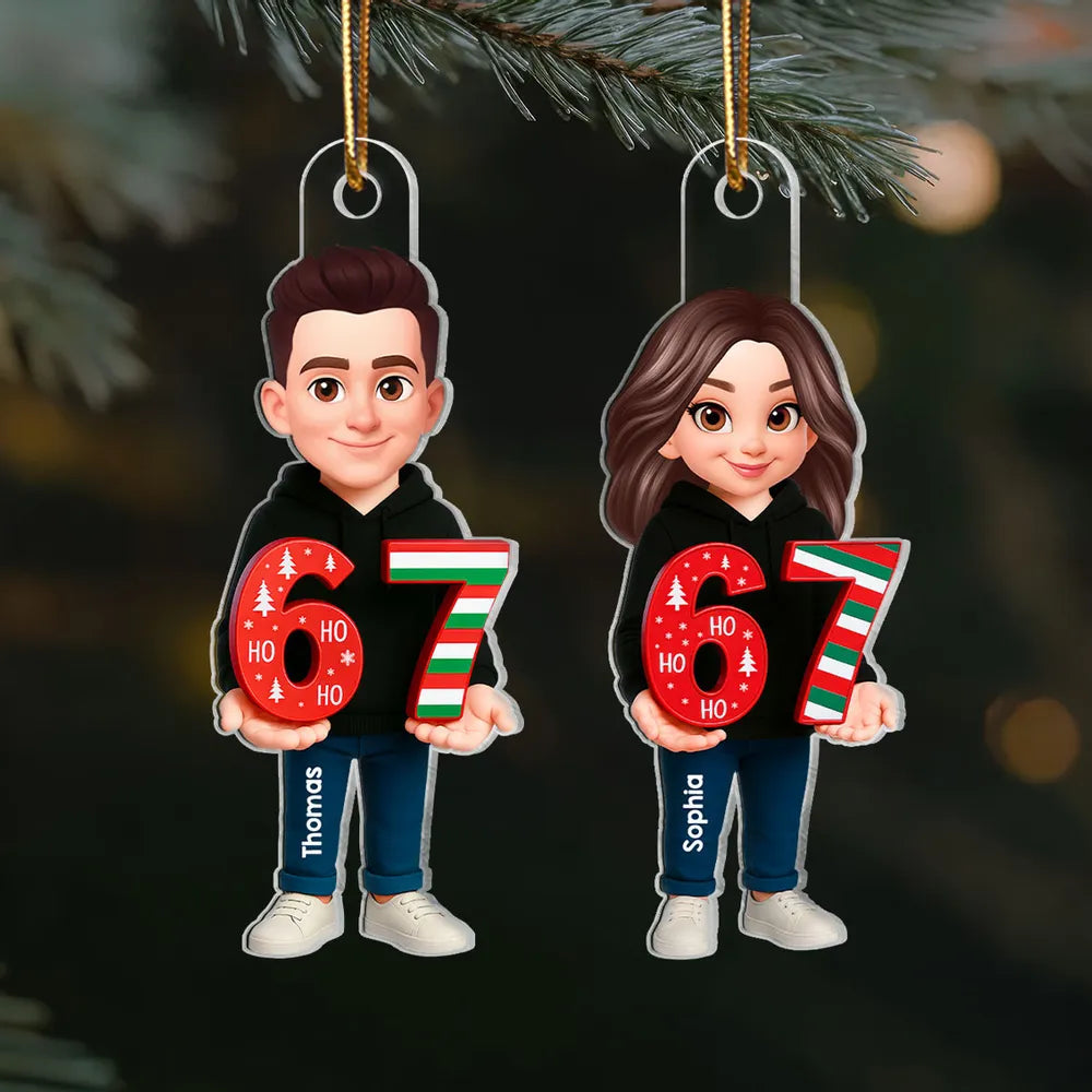 Personalized Christmas Couple Ornament for Family - Holiday Decor Ornament MagicInPrints