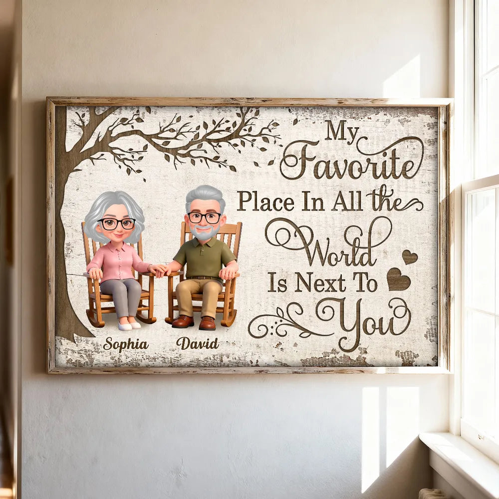 Personalized Couple Cartoon Canvas for Grandparents - Sentimental Home Decor Gift Poster or Canvas MagicInPrints